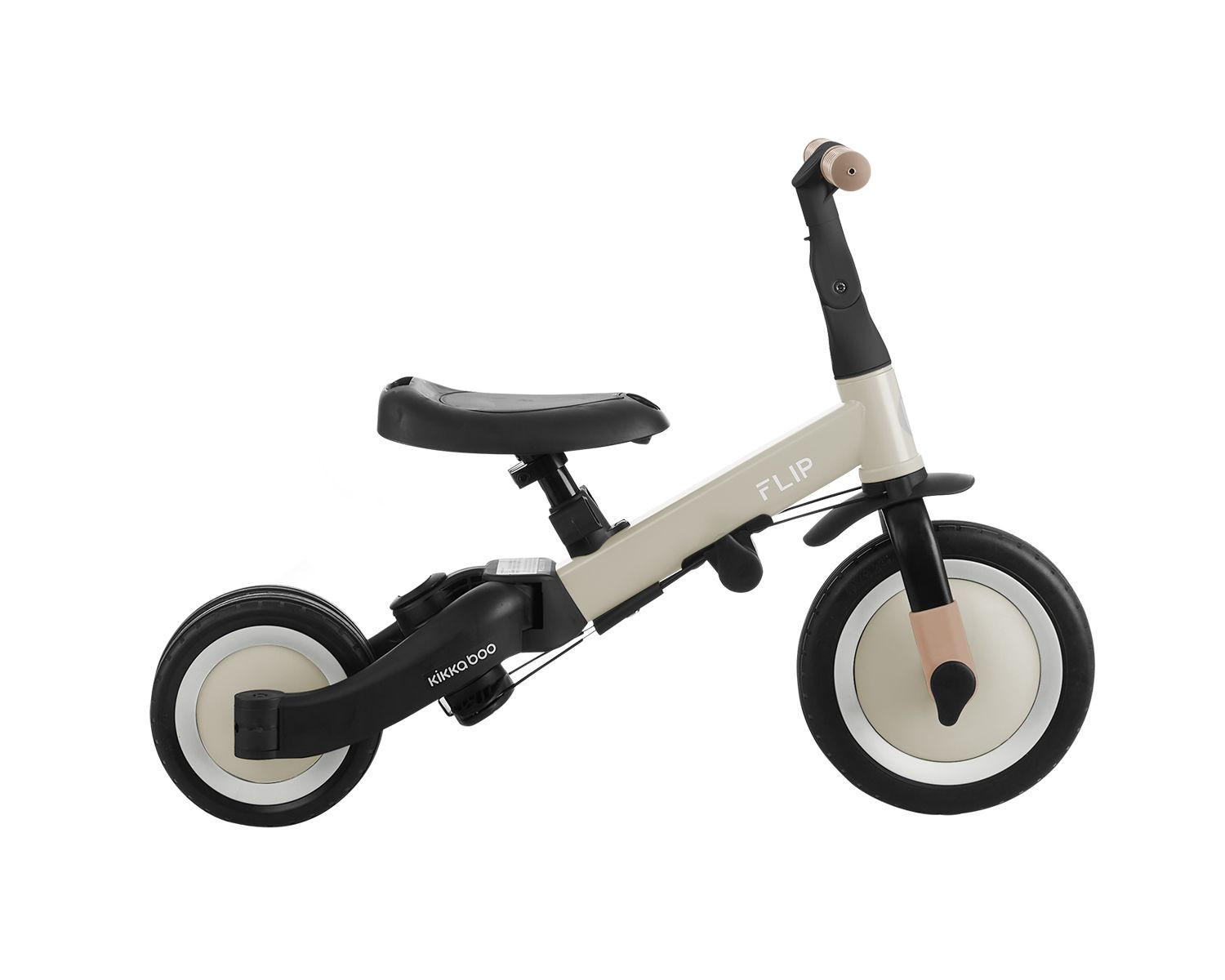 DREIRAD Flip 5 in 1 beige Stahlrahmen, rutschfeste Griffe, verstellbar - Beige, Metall (69/45/78cm) - Kikka boo