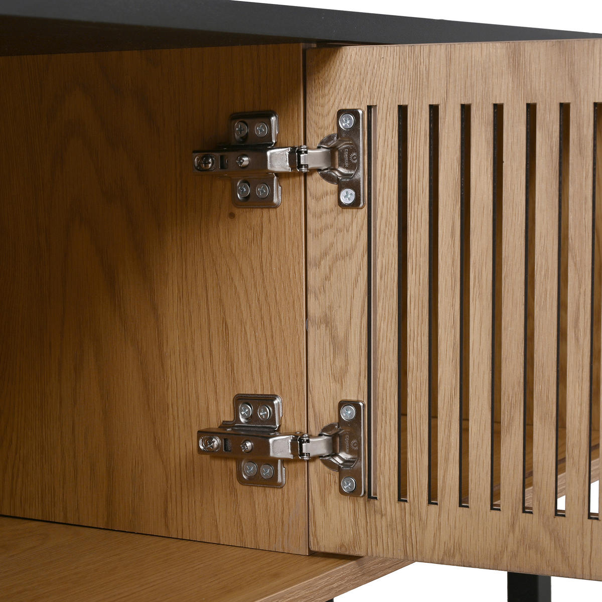 TV-LOWBOARD 190 x 30 x 45 cm, 2 Schiebetüren, Rattanoptik, runde Metallgriffe, Natur - Naturfarben, Holzwerkstoff (190/45/30cm)