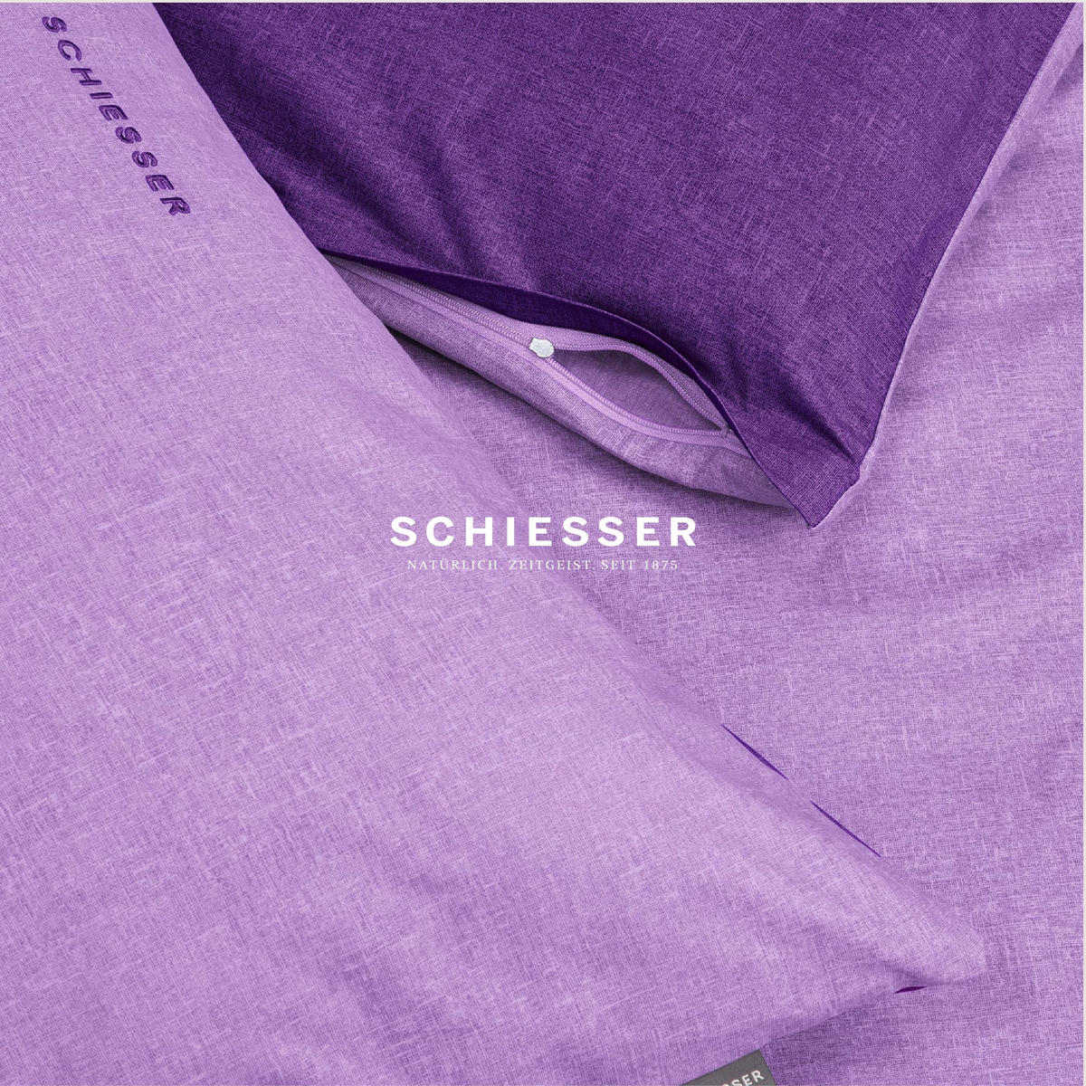 KISSENHÜLLENSET Doubleface - Renforcé - 2-teilig - 40 x 80 cm - Lila - Lila, Textil (40/80cm) - SCHIESSER
