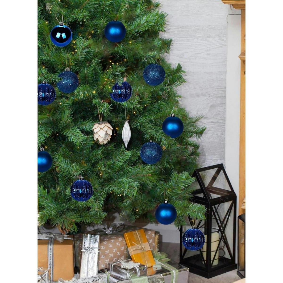 WEIHNACHTSKUGELN 12-teiliges Set Dunkel Blau 8 cm - Blau, Kunststoff (8/8/8cm)