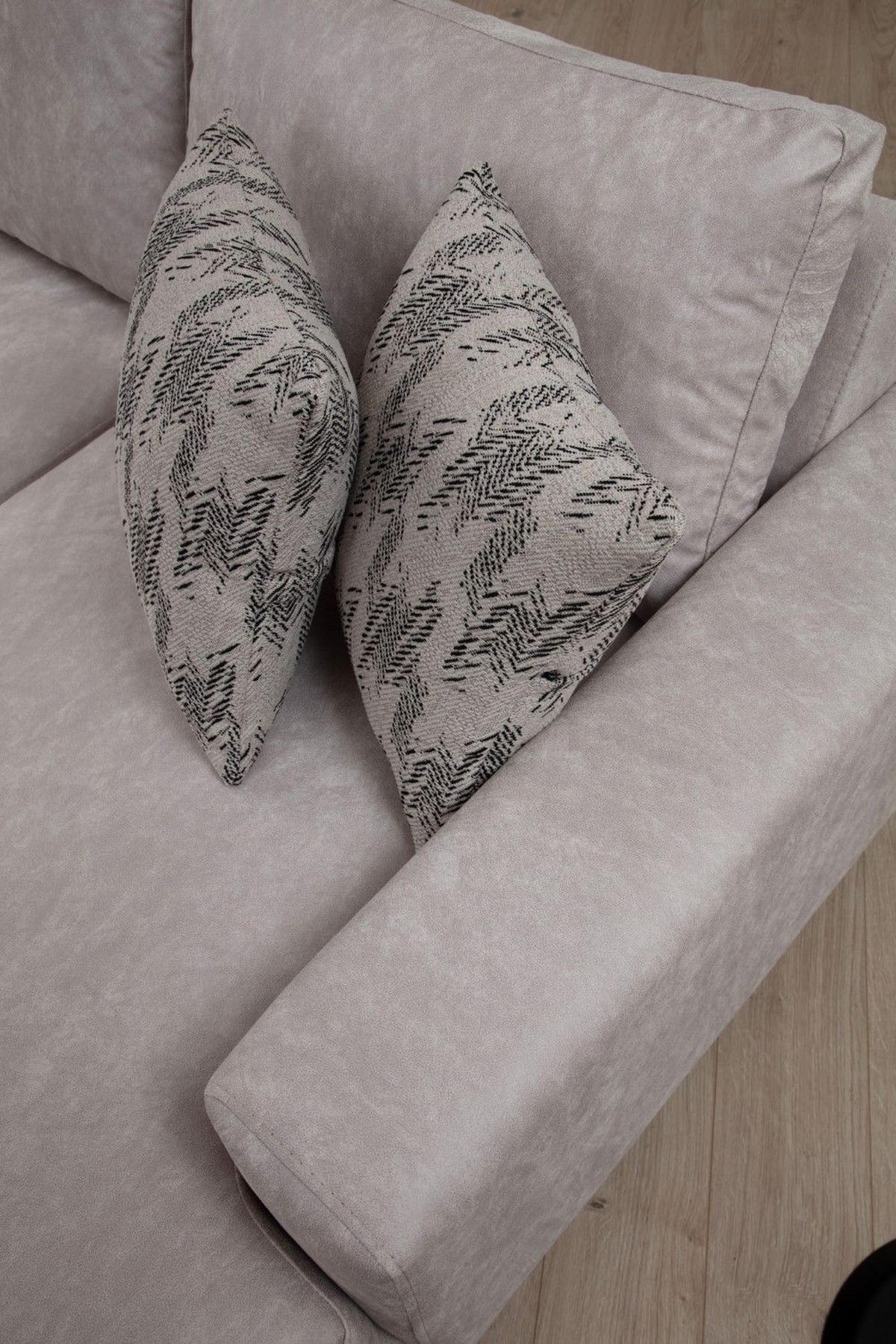 WOHNLANDSCHAFT mit großzügiger Sitzfläche für die ganze Familie - Beige/Schwarz, Holzwerkstoff/Kunststoff (314/90/200cm) - myHomelando