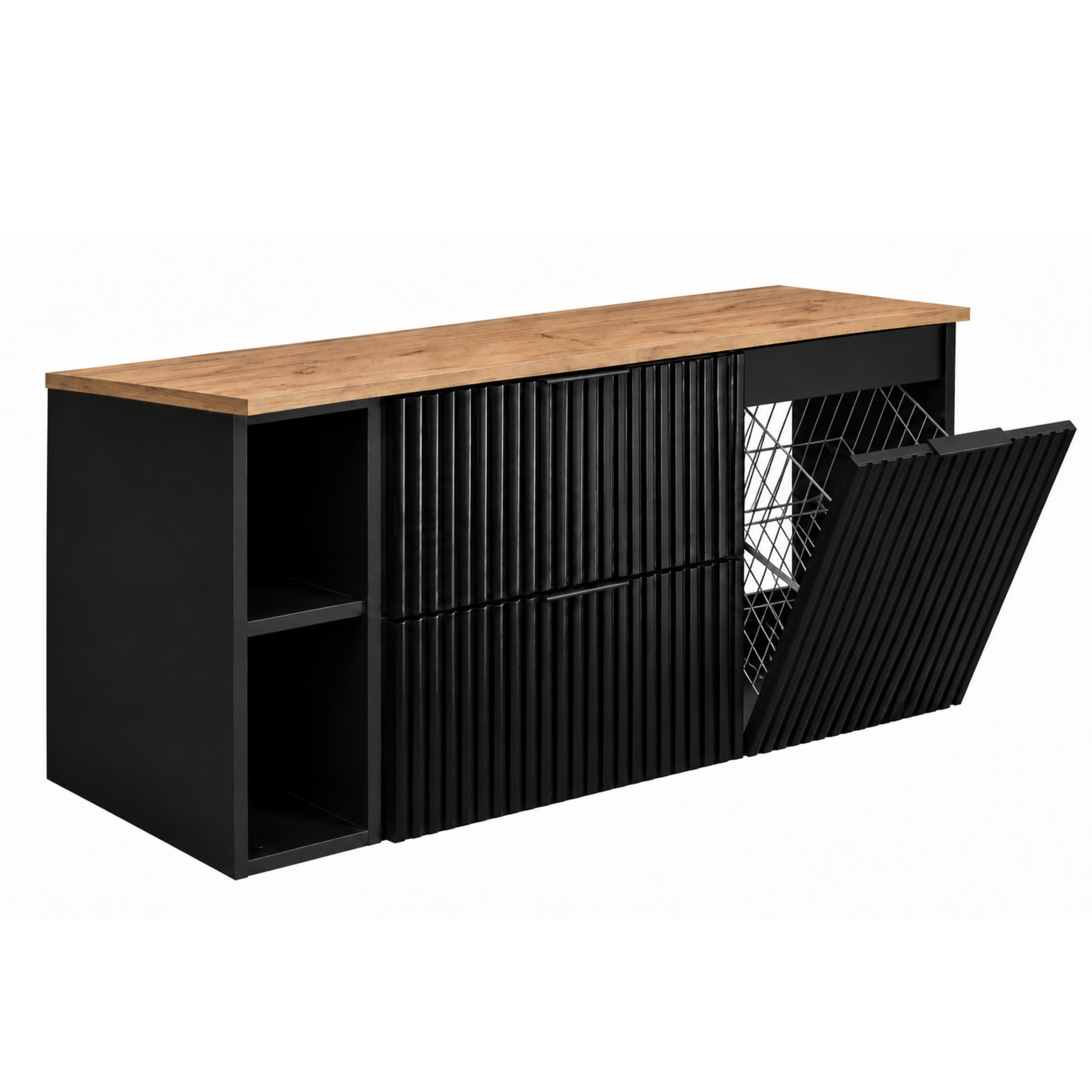 3XE Living Badmöbel-Set Eiche, Gold 120x57x46 cm