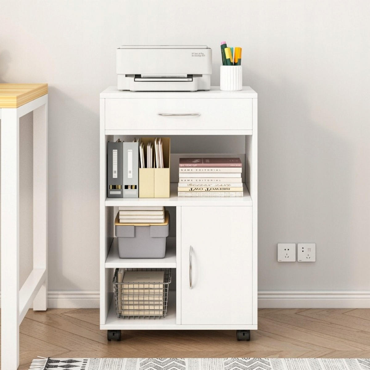 SCHRANK weiß 50/40/75 cm - Weiß, Holzwerkstoff (50/75/40cm)