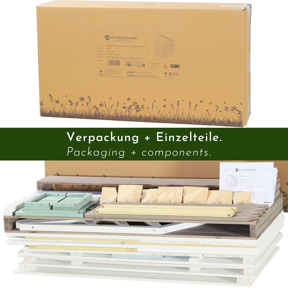 KINDERSPIELHAUS ludomus1 - Multicolor, Holz (115/80/101cm) - WONDERMAKE