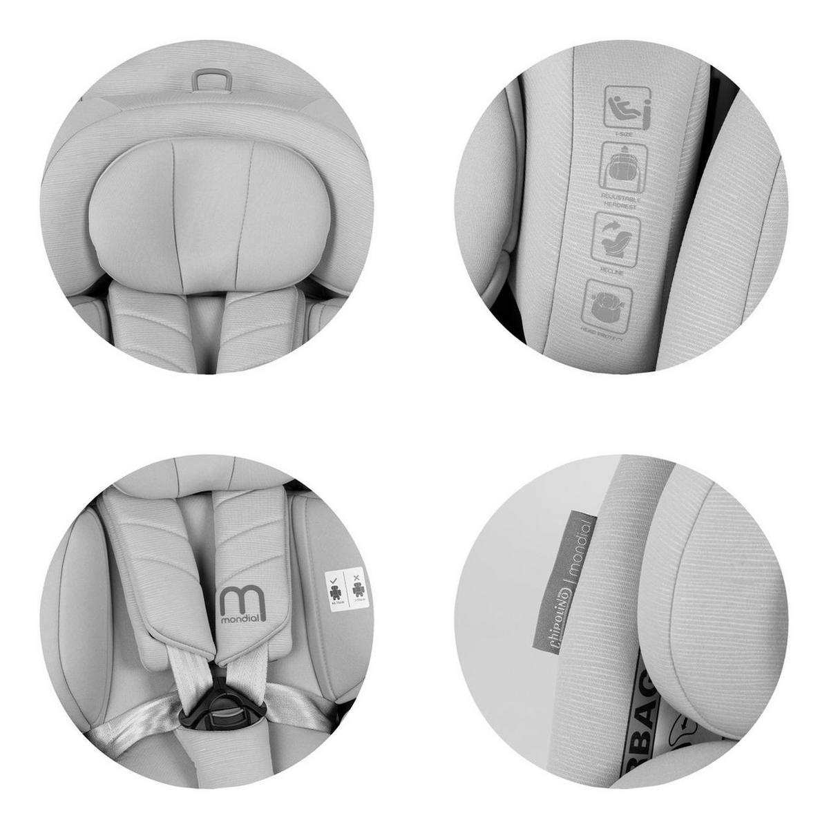 KINDERSITZ Mondial i-Size schwarz (40-150cm) Liegeposition Kopfstütze Gurt - Schwarz, Kunststoff (44/80/51cm) - Chipolino