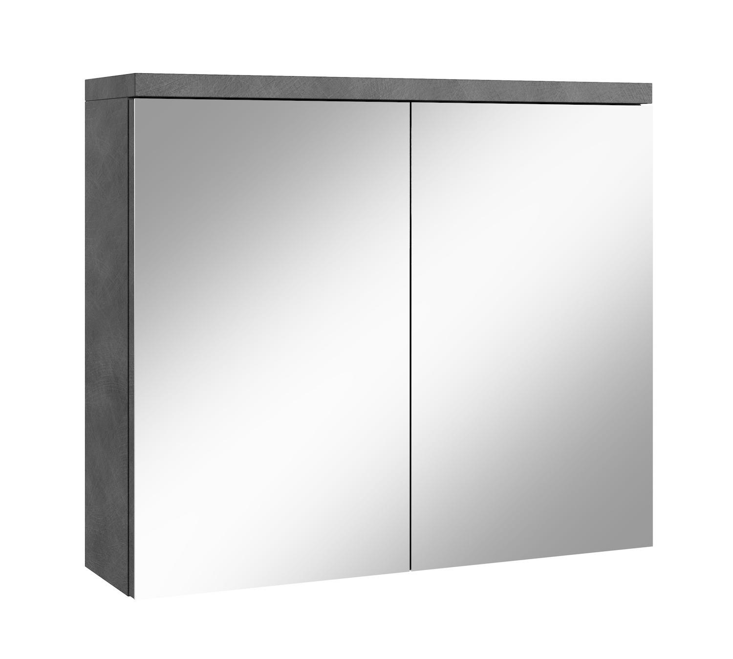 SPIEGELSCHRANK Toledo Dunkel Grau - 80 x 20 x 60 cm - Grau, Holz (80/60/20cm) - Badplaats