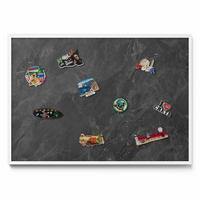 MAGNETTAFEL 100x70 cm Weißer Rahmen Dunkle Steinstruktur - Nickelfarben, Metall (100/70/0.4cm) - TULUP