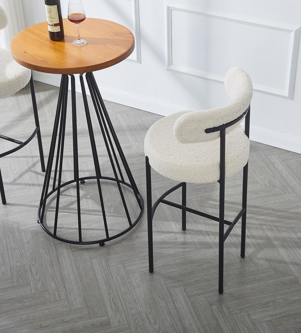 BARHOCKER 2er-Set Metall Weiß - Weiß, Metall (47/103/47cm) - Nordlys