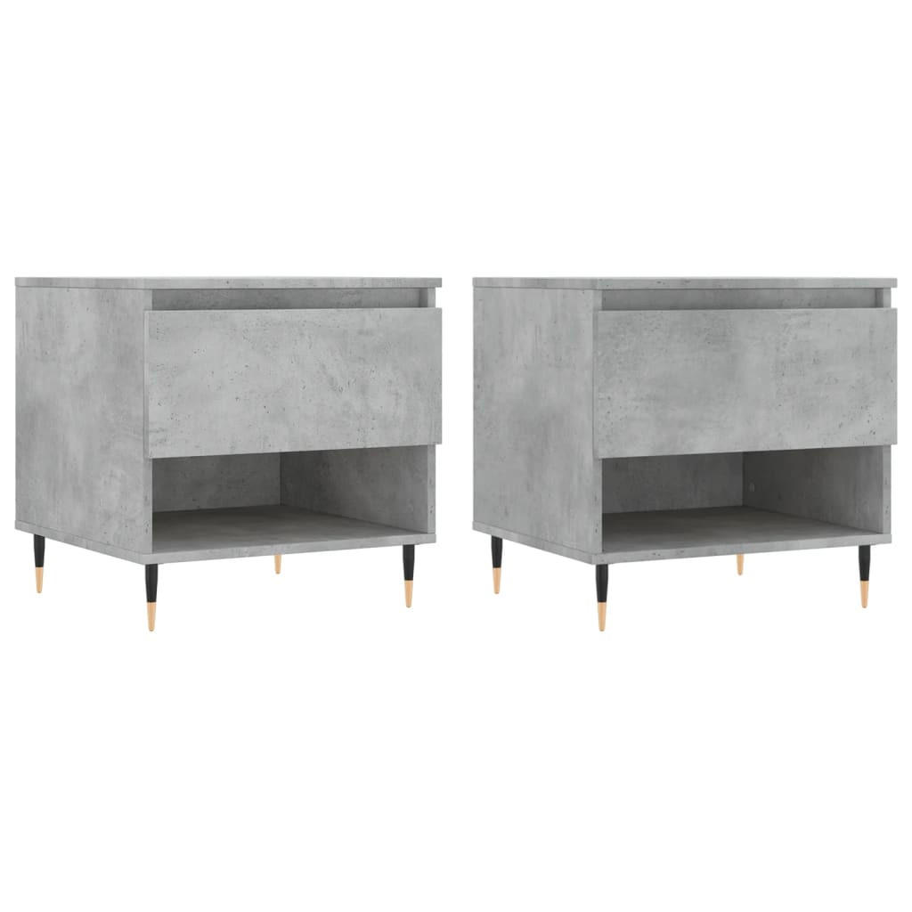 COUCHTISCHE 2 Stk. Betongrau 50x46x50 cm Holzwerkstoff - Grau, Holzwerkstoff (46/50/50cm) - furnicato