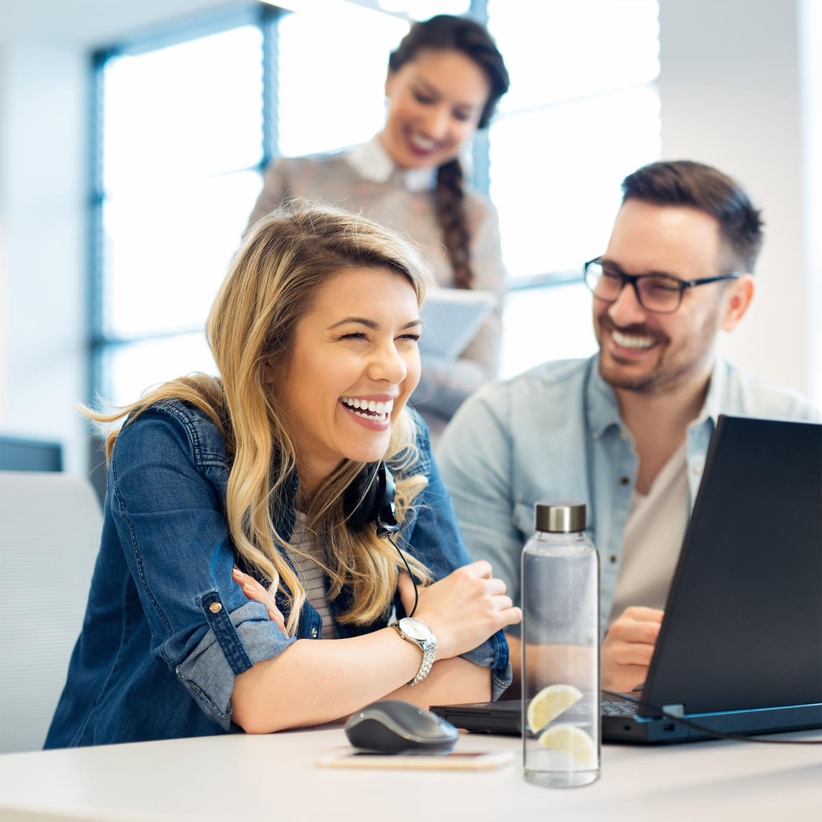 6XTRINKFLASCHE - Multicolor, Glas/Kunststoff (0.5L) - Relaxdays