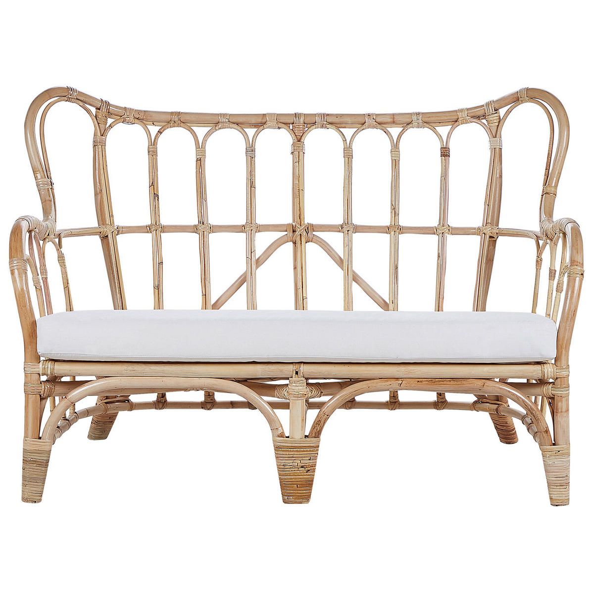 GARTENMÖBEL-SET 4-sitzer Rattan Beige Brindisi - Beige, Naturmaterialien - Beliani