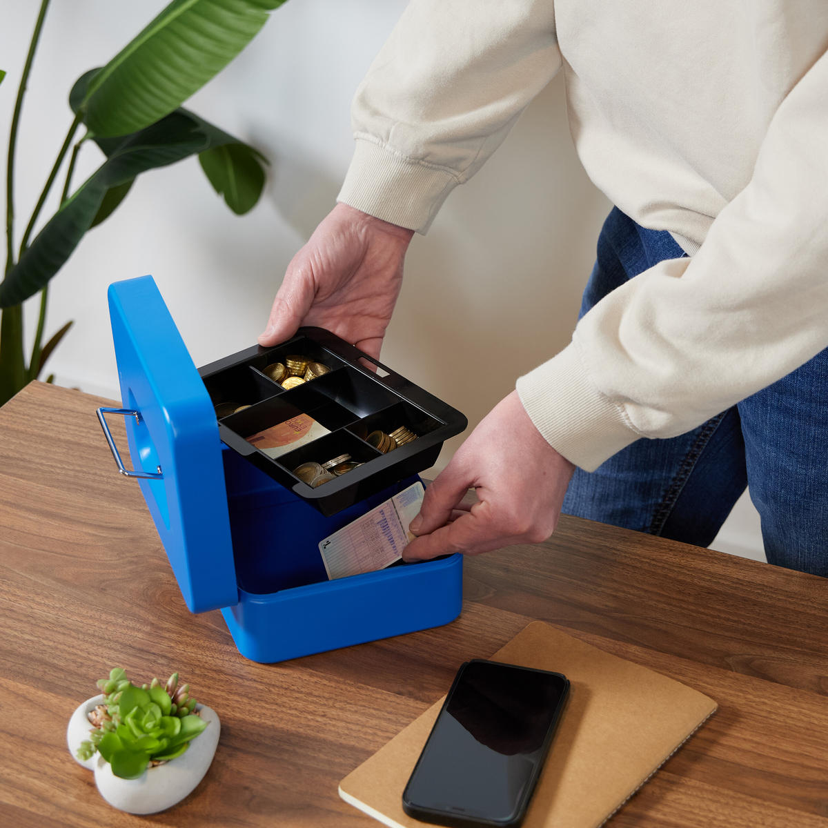 POKLADŇA - ružová, kov/plast (20/8.5/17cm) - Relaxdays