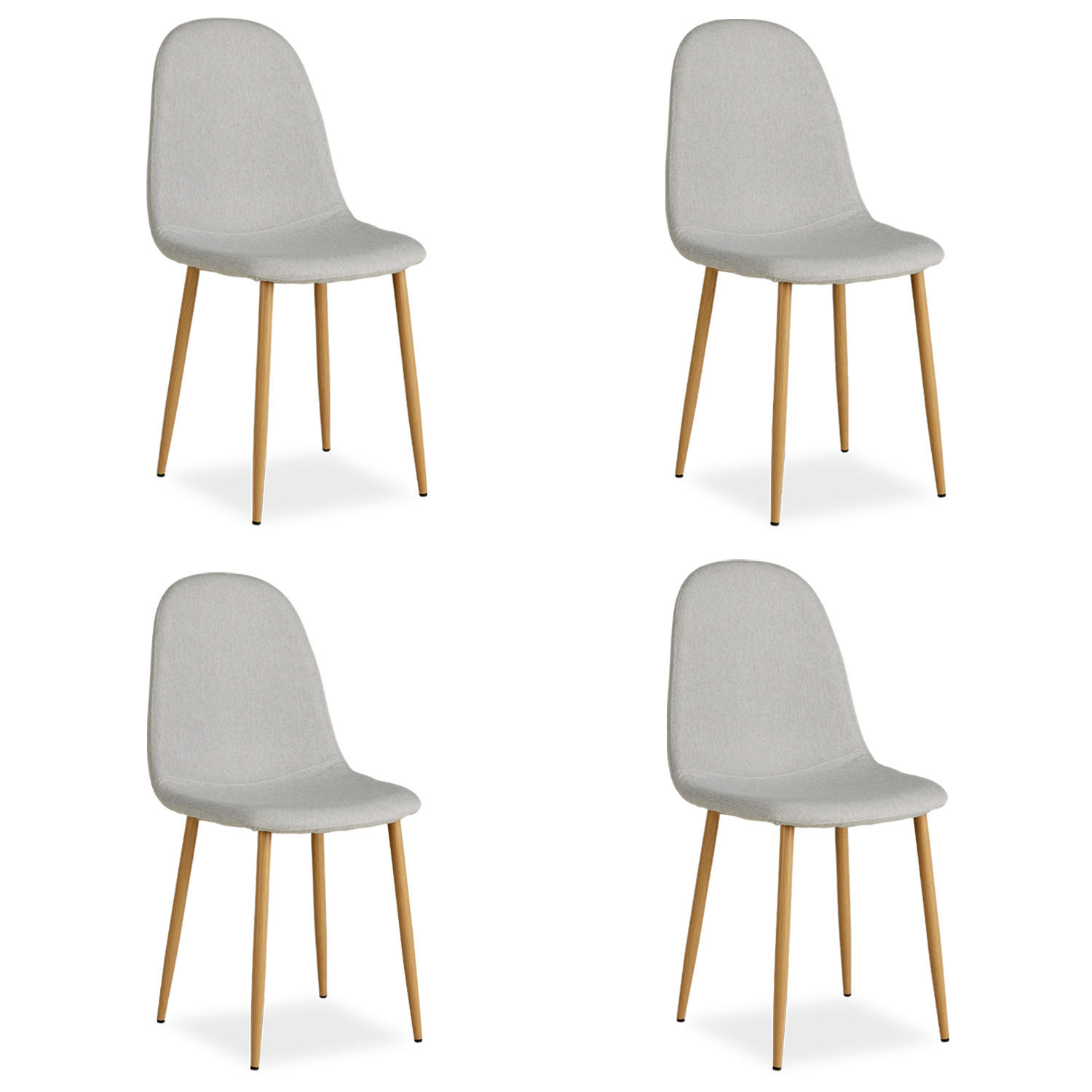 STUHL-SET 4 Stück in Stahl Leinen Grau - Grau, Textil (44/88/45cm) - Homestyle4u