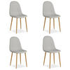 STUHL-SET 4 Stück in Stahl Leinen Grau - Grau, Textil (44/88/45cm) - Homestyle4u