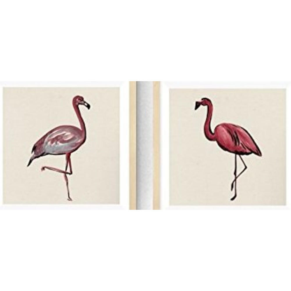 POSTER Set Mit 2 Flamingos Tiere 20X20cm Rahmenlos - Klar, Papier (20/5/20cm) - Nacnic