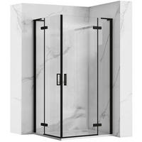 DUSCHKABINE Rea Hugo Double Black 90x90 - Schwarz, Glas (80/90/200.5cm) - REA