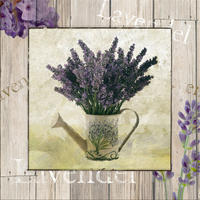 BILD 30x30 cm Küche Käuter Lavendel lila - Beige, Holzwerkstoff (30/30/2cm) - artissimo