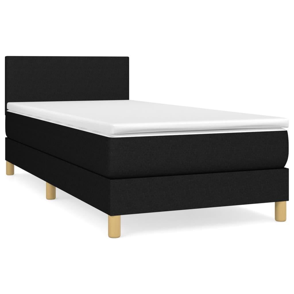 BOXSPRINGBETT Mit Matratze Schwarz 90/200 Cm Stoff - Schwarz, Textil (90/200cm) - vidaXL