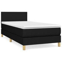 BOXSPRINGBETT Mit Matratze Schwarz 90/200 Cm Stoff - Schwarz, Textil (90/200cm) - vidaXL