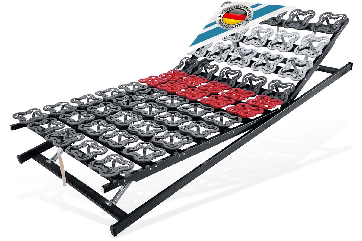 TELLER-LATTENROST manuell Verstellbar TerraMed T-Flex 140x200 cm 12,5 cm Hoch 5-Zonen - Anthrazit/Schwarz, Holz (140/200cm) - Matratzen Perfekt