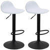 BARHOCKER 2er Set Lederlook weiß - Walnussfarben/Schwarz, Textil/Metall (39/94/41cm) - CLP