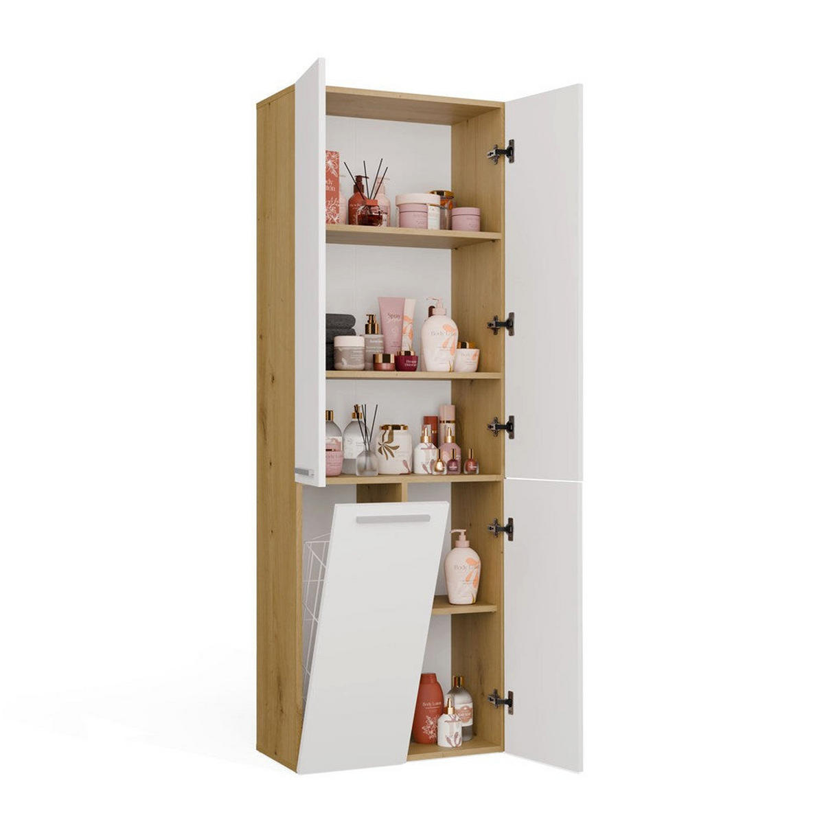 HOCHSCHRANK Benni - Beige, Holzwerkstoff (60/174/30cm) - kommodly