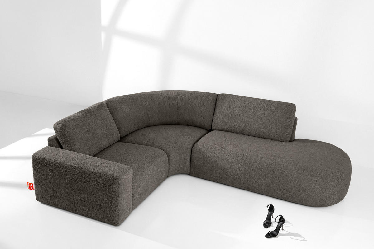 ECKSOFA RECHTS ZUCCO, Dunkelbraun - Dunkelbraun, Holz/Holzwerkstoff (224/293cm) - KONSIMO®