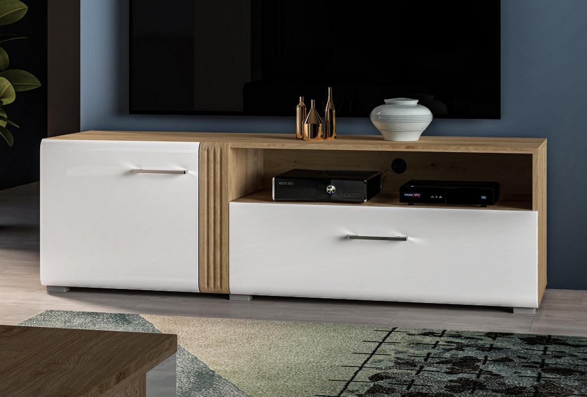 TV-LOWBOARD ADAGIO Weiß 150x42x47 cm - Weiß, Holzwerkstoff (150/47/42cm) - FURNLUX