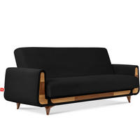 3-SITZER-SCHLAFSOFA GUSTAVO II mit Armlehnen, Schwarz - Schwarz, Holz/Holzwerkstoff (230/98/98cm) - KONSIMO®