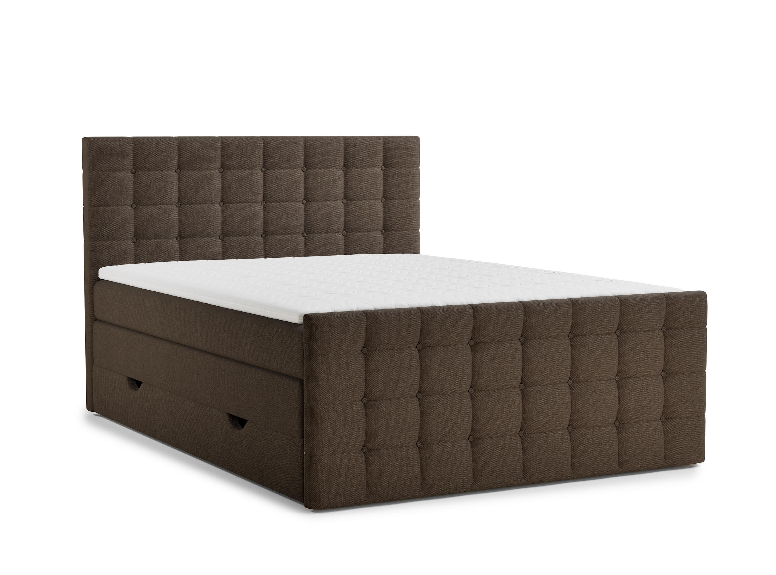 BOXSPRINGBETT Tasca 180/200 cm, in Braun, Bettkasten, Matratze, Topper - Schwarz/Braun, Holz/Holzwerkstoff (180/200cm) - Maison de Reve