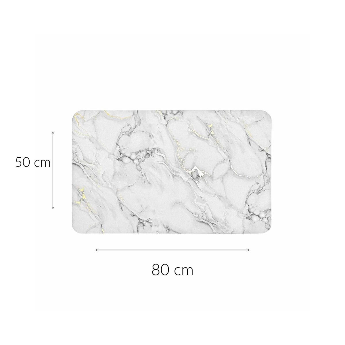 BADEZIMMERMATTE Marmorimitat 50/80 cm - Grau, Textil (50/80cm) - Douceur d´intérieur