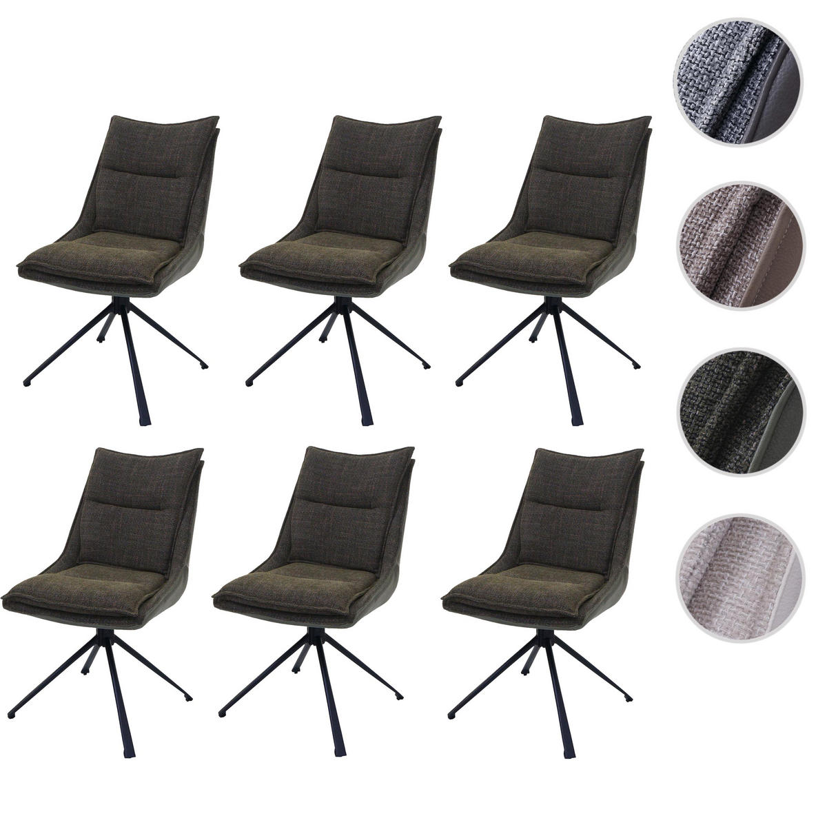 ESSZIMMERSTUHL Grün 6er-Set - Grün, Textil (52/92/52cm) - MCW