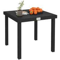 GARTENTISCH,QUADRATISCH Holzoptik 78x78cm,schwarz - Schwarz, Metall (78/78/74cm) - Vallsero