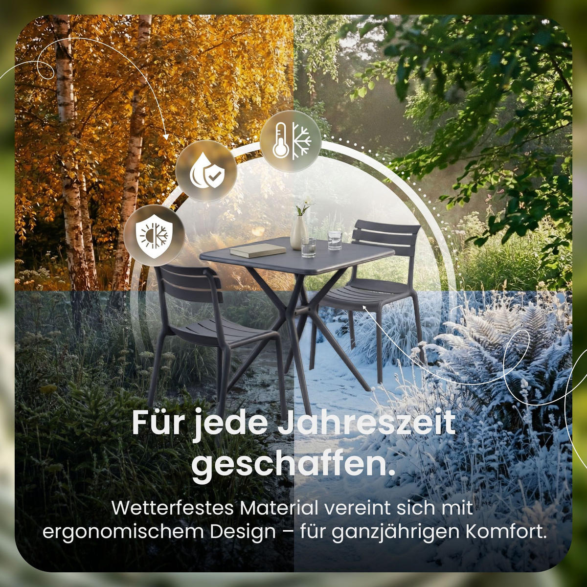 GARTENSITZGRUPPE 2 Kunststoff Dunkelgrau - Dunkelgrau, Kunststoff - CLP