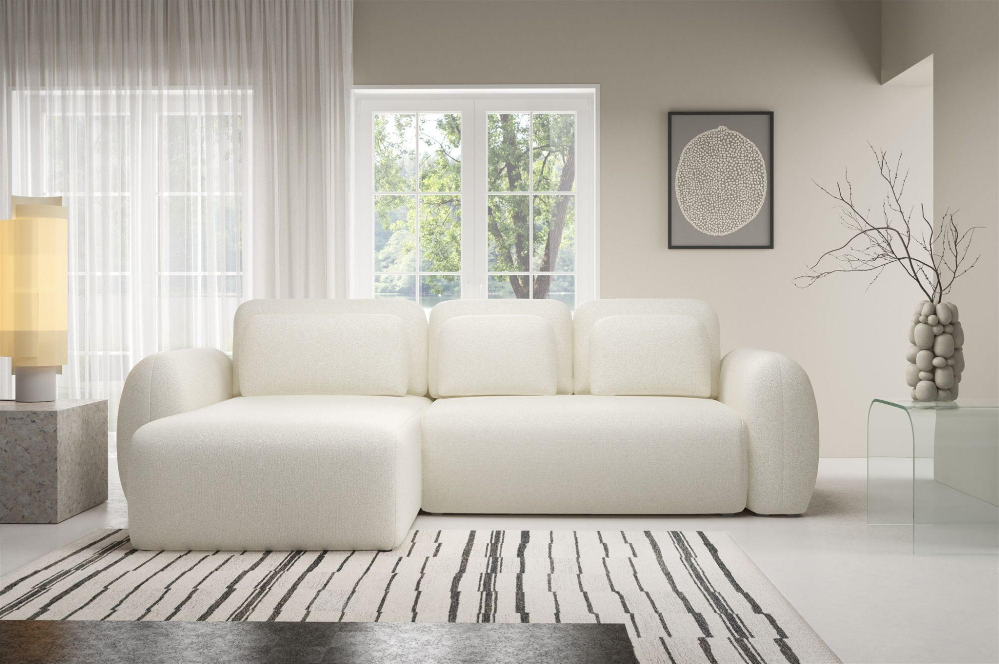 Thumbnail - Fun Möbel Ecksofa, Creme, Textil, Ottomane links, 304x190 cm, Wohnzimmer, Sofas & Couches, Wohnlandschaften, Ecksofas