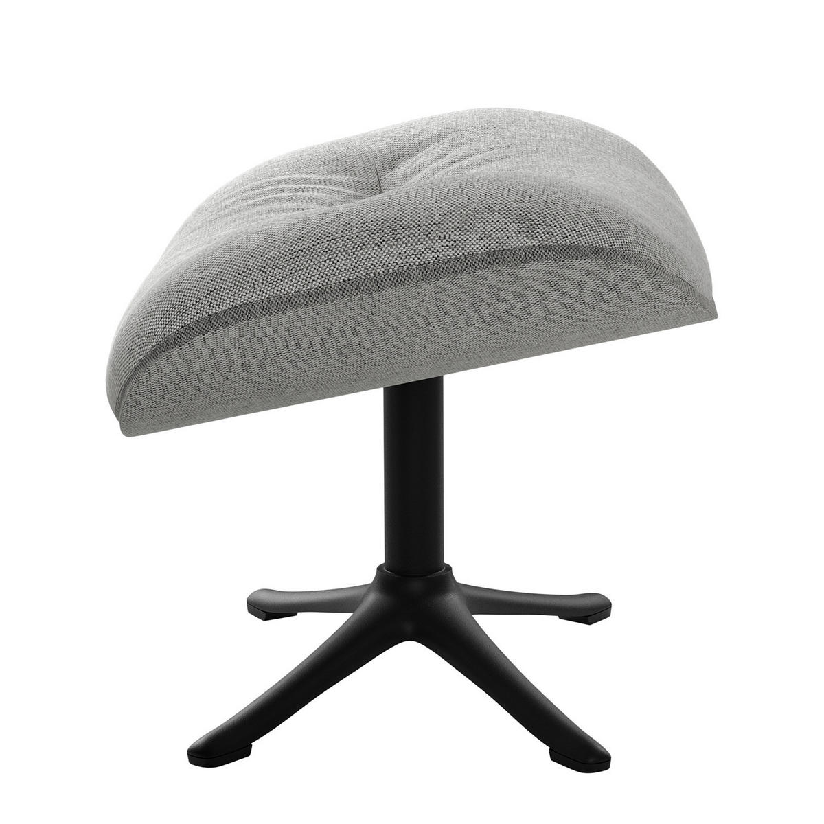 POLSTERHOCKER - Hellgrau/Schwarz, Textil/Metall (44/39/42cm) - home24