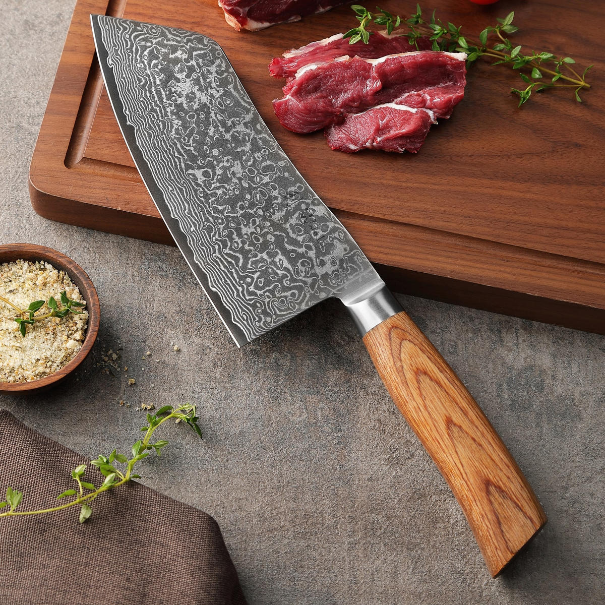 KOCHMESSER 17 cm - Braun, Holz/Metall (32cm) - Wakoli