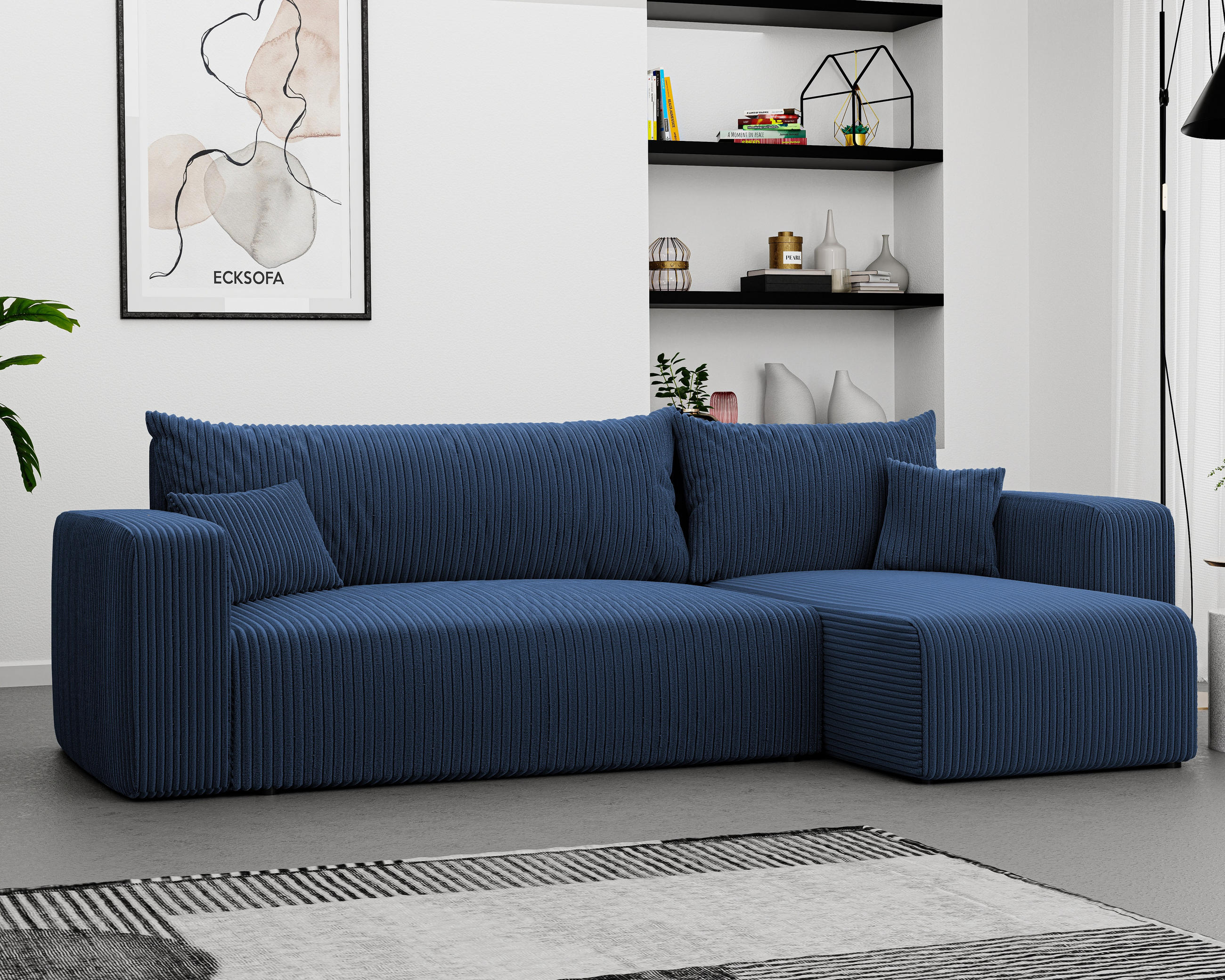 Thumbnail - Idohome Ecksofa, Blau, Textil, 4-Sitzer, L-Form,L-Form, 248x145 cm, Wohnzimmer, Sofas & Couches, Wohnlandschaften, Eckso...