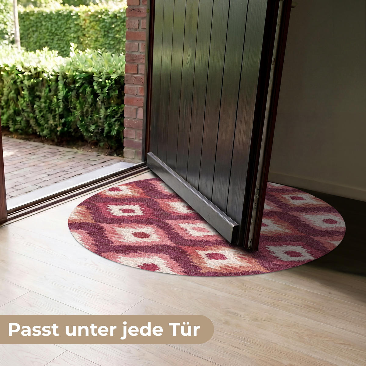 ROHOŽKA Diamantové tvary - Růžová - Vzor - Textura 90x90 cm - bobulová, textil/umělá hmota (90/0.4cm) - MuchoWow