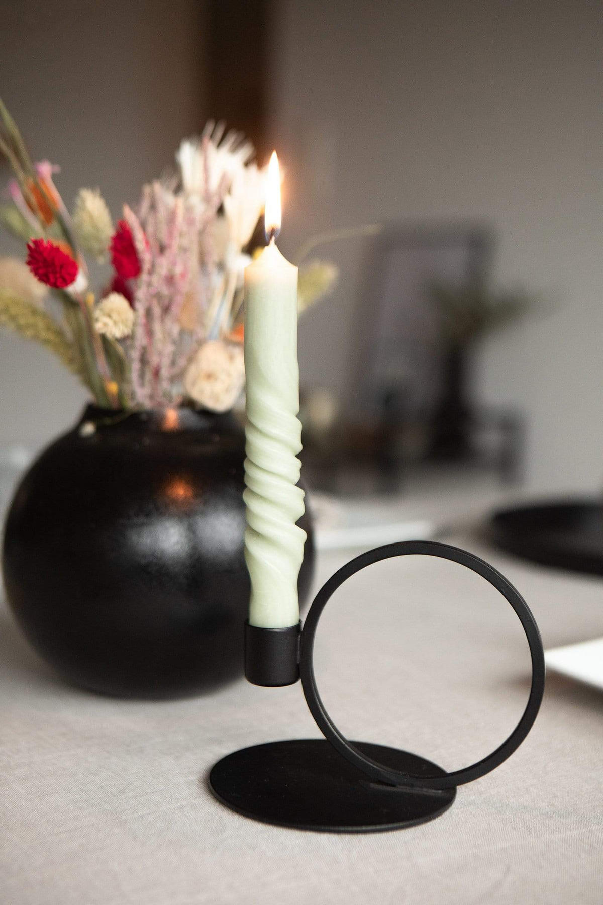 VASE Siyah aus Eisen in Schwarz Ø15,5/14,5 cm - Schwarz, Metall (14.5cm) - LaLe Living
