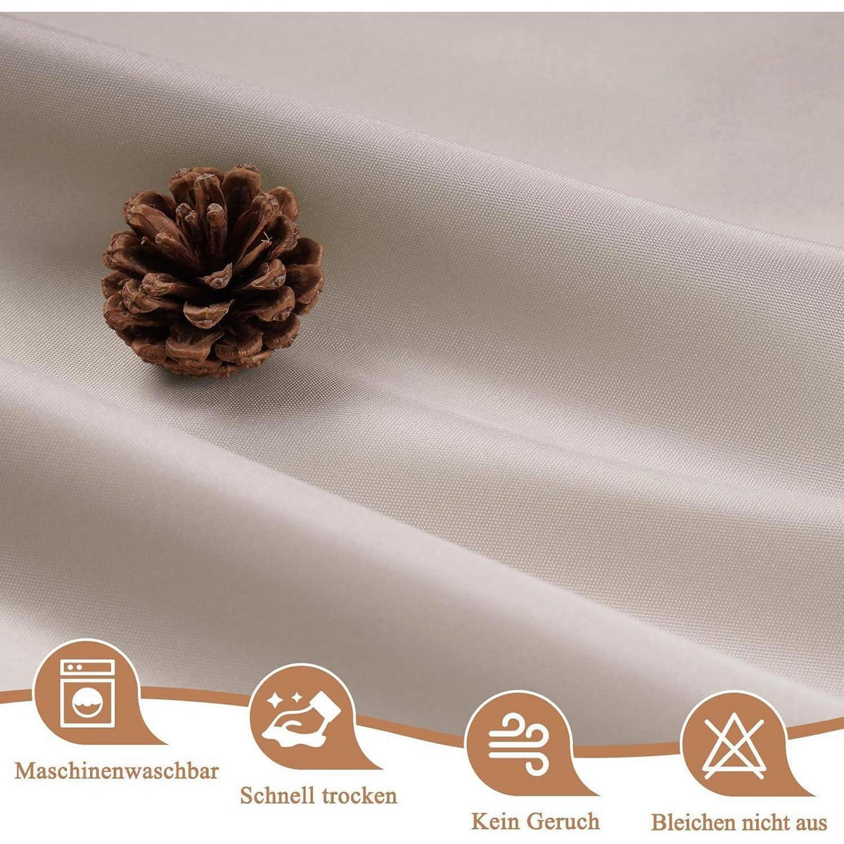 DUSCHVORHANG Sandfarben 120 x 200 cm Wasserdicht Textil - Sandfarben, Textil (120/200cm)