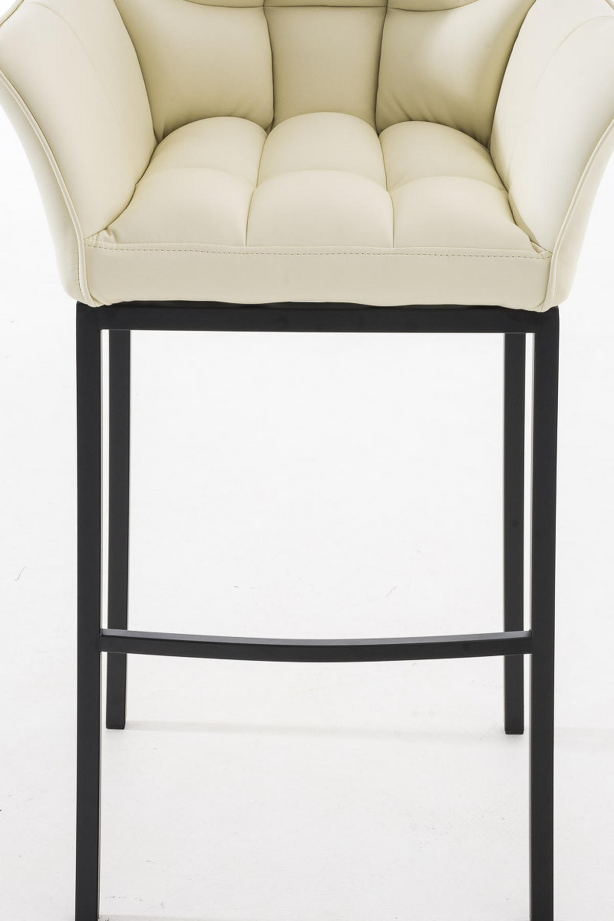 BARHOCKER Gibel Kunstleder Creme Schwarz - Creme, Leder (64/110/48cm) - DELUKE