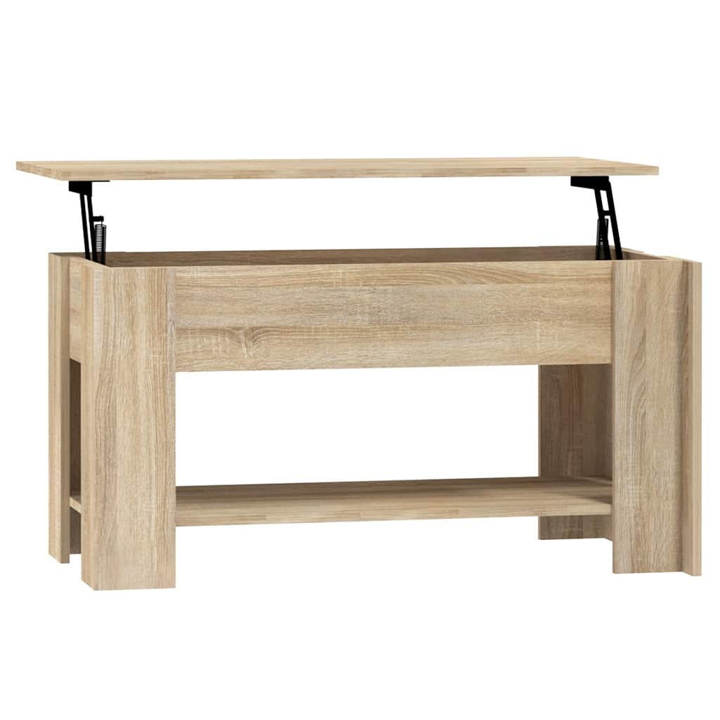 COUCHTISCH 101/49/52 cm aus Holzwerkstoff Sonoma-Eiche mit Höhenverstellbarer Tischplatte - Sonoma Eiche, Holz (49/101/52cm) - vidaXL
