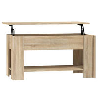 COUCHTISCH 101/49/52 cm aus Holzwerkstoff Sonoma-Eiche mit Höhenverstellbarer Tischplatte - Sonoma Eiche, Holz (49/101/52cm) - vidaXL