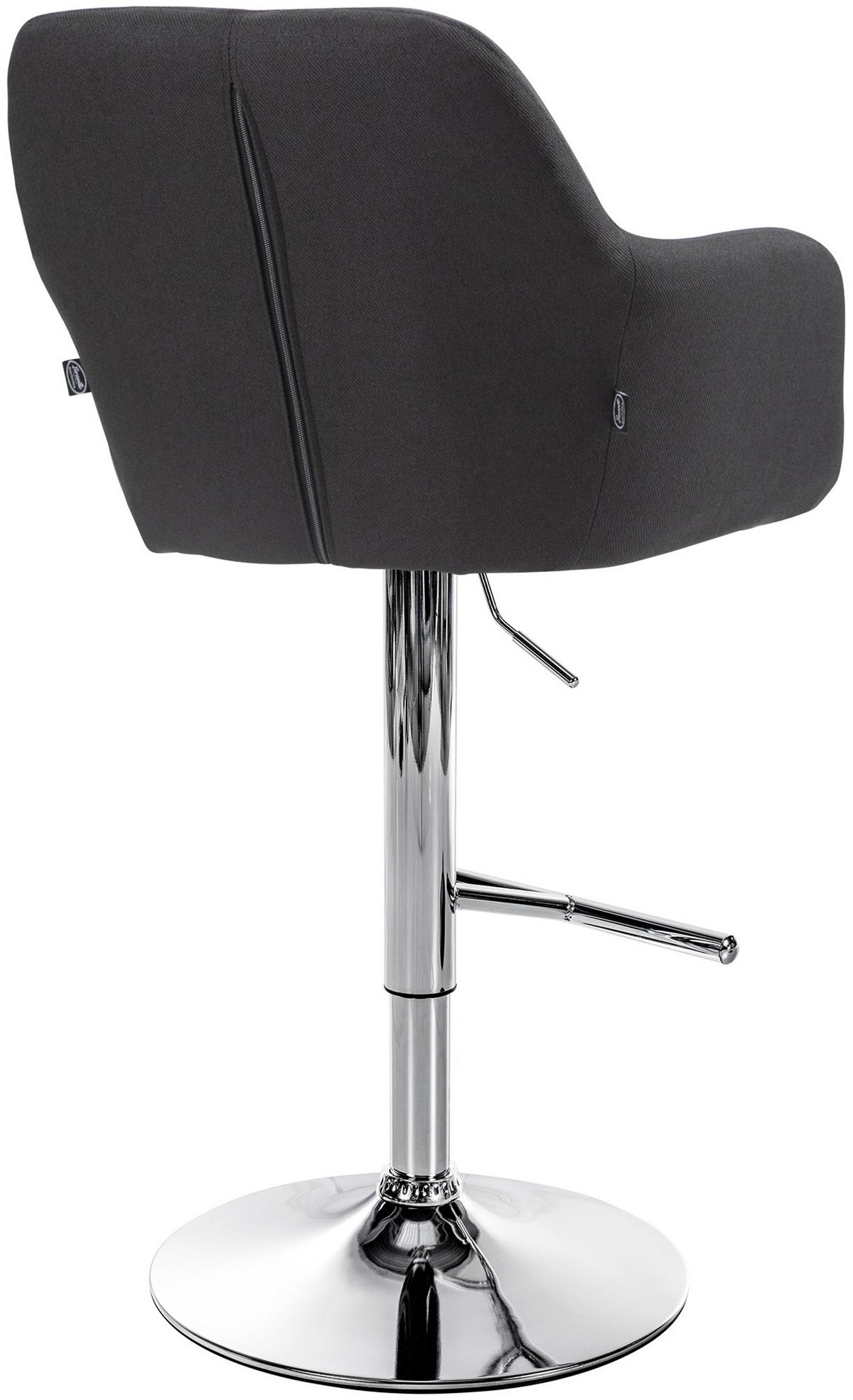 BARHOCKER Nardo Stoff chrom schwarz - Chromfarben/Schwarz, Textil/Metall (57/118/59cm) - TPFLiving