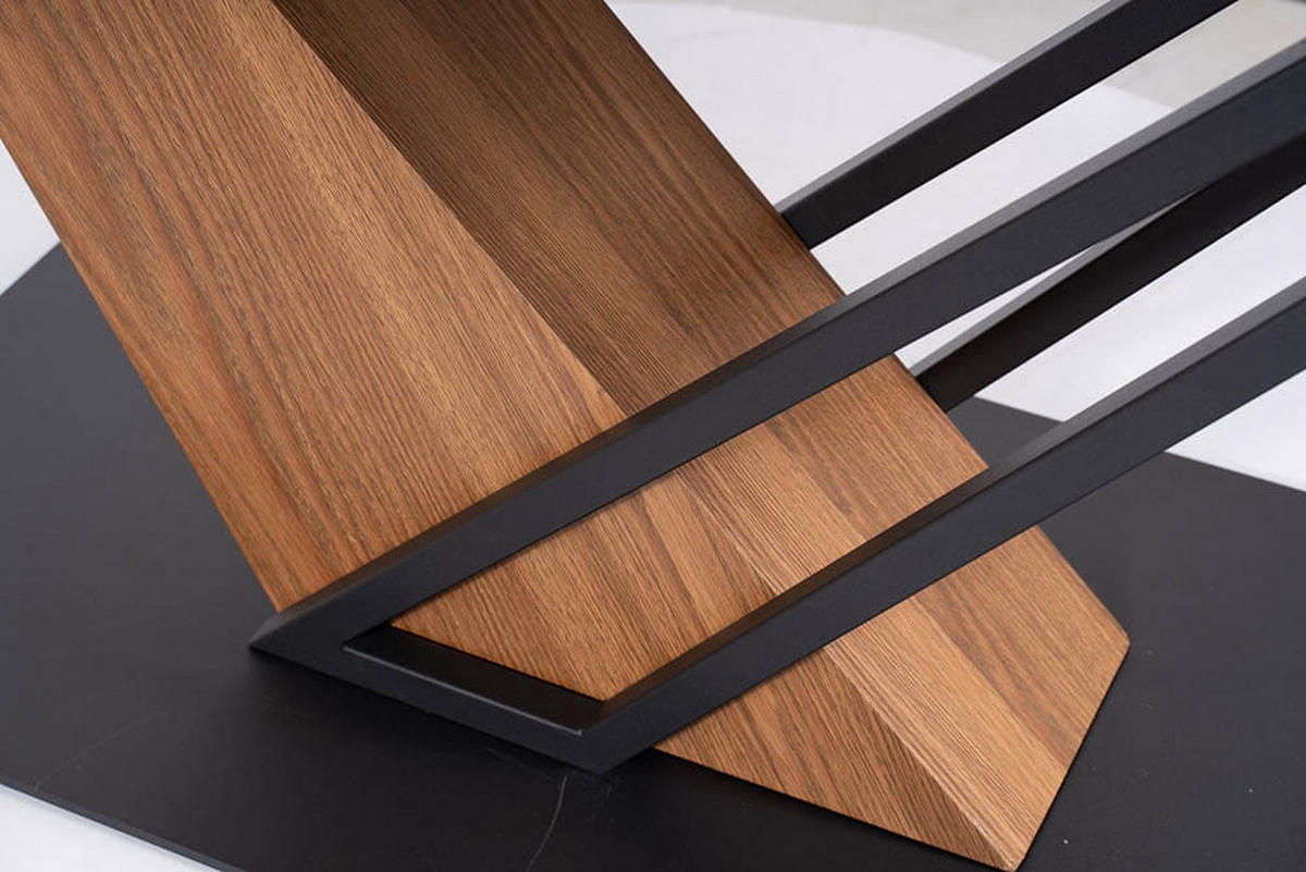 ESSTISCH Rechteckig ausziehbar Schwarz Marmor - Eiche Keramik 180/90/75 cm - Eichefarben/Schwarz, Holzwerkstoff (90/180/75cm) - designimpex