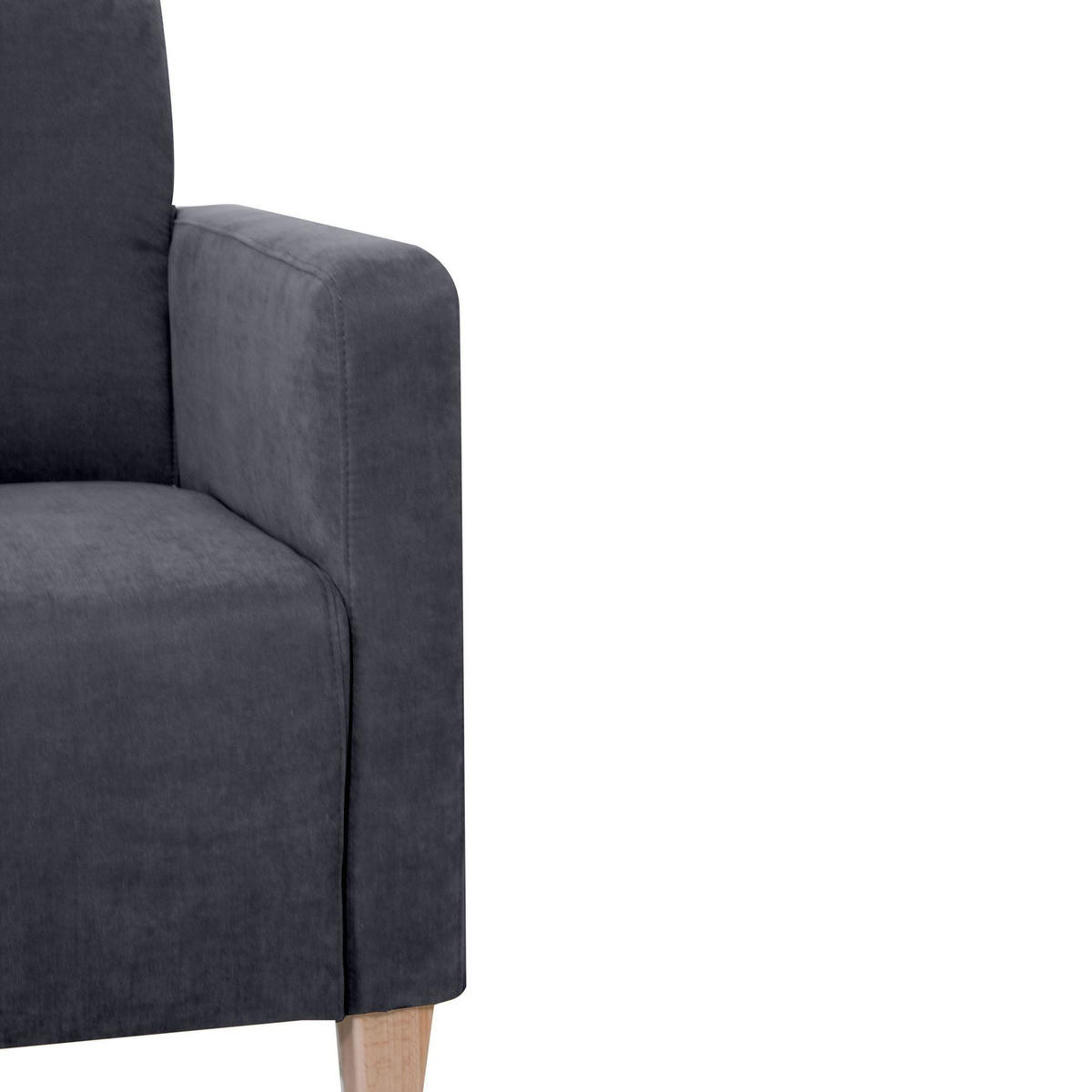 SESSEL Karol Bezug Veloursstoff Buche natur / anthrazit - Anthrazit, Kunststoff (71/81/70cm) - 58aufmkessel