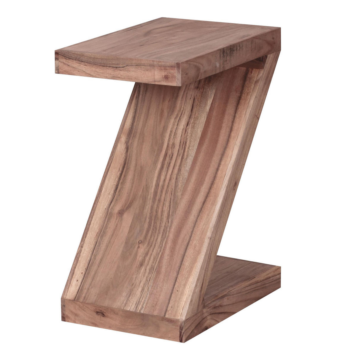 BEISTELLTISCH Massivholz Z-Form Handgefertigt, Beige 44x30x59 cm - Beige, Holz (30/44/59cm) - KADIMA DESIGN