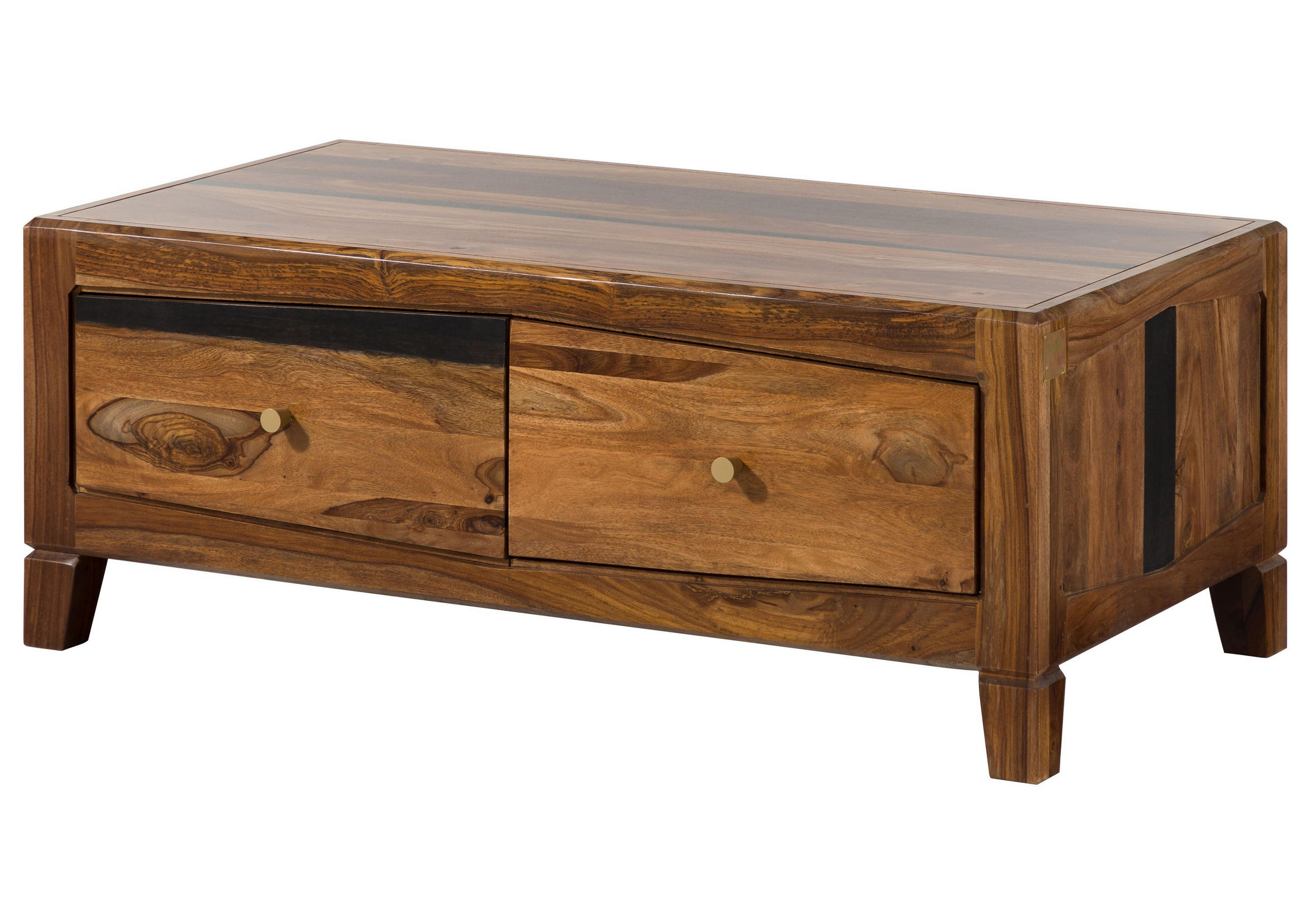 COUCHTISCH Sheesham 115x60x45 dunkelbraun lackiert ANCONA #202 - Dunkelbraun, Holz (115/60/45cm) - Massivmoebel24