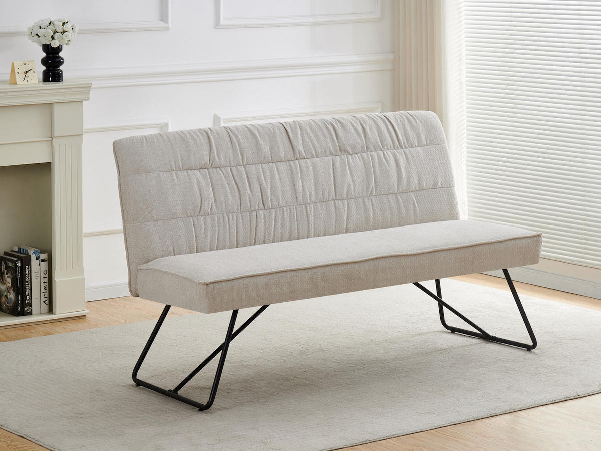 SITZBANK HANNAH - Creme, Metall (160/89/65cm) - DUBI Möbel